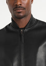 Arman - Leather Bomber Jacket - Black