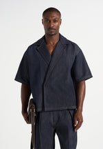 Abel - Boxy Double Breasted Denim Shirt - Indigo