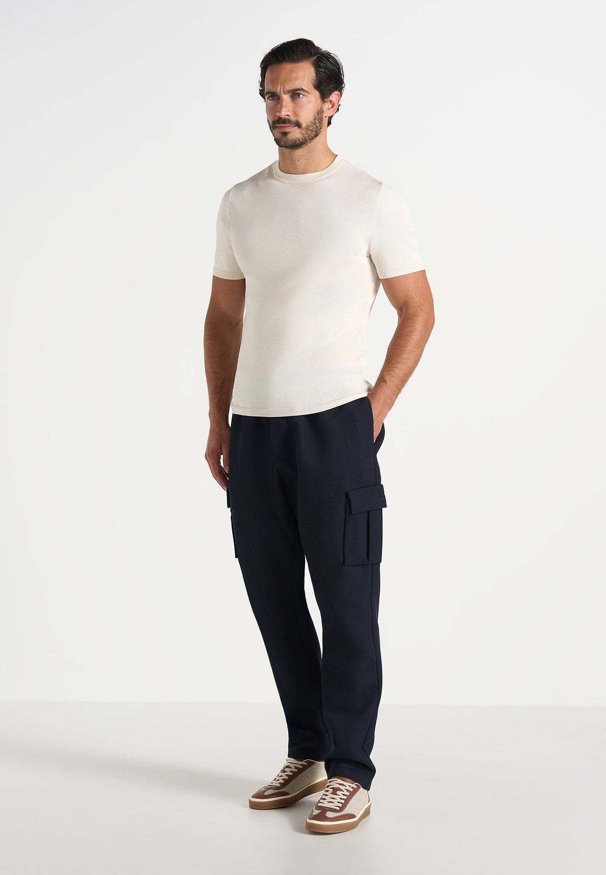 Twill Cargo Regular Fit Pants - Navy