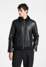 vegan-leather-shearling-jacket-black