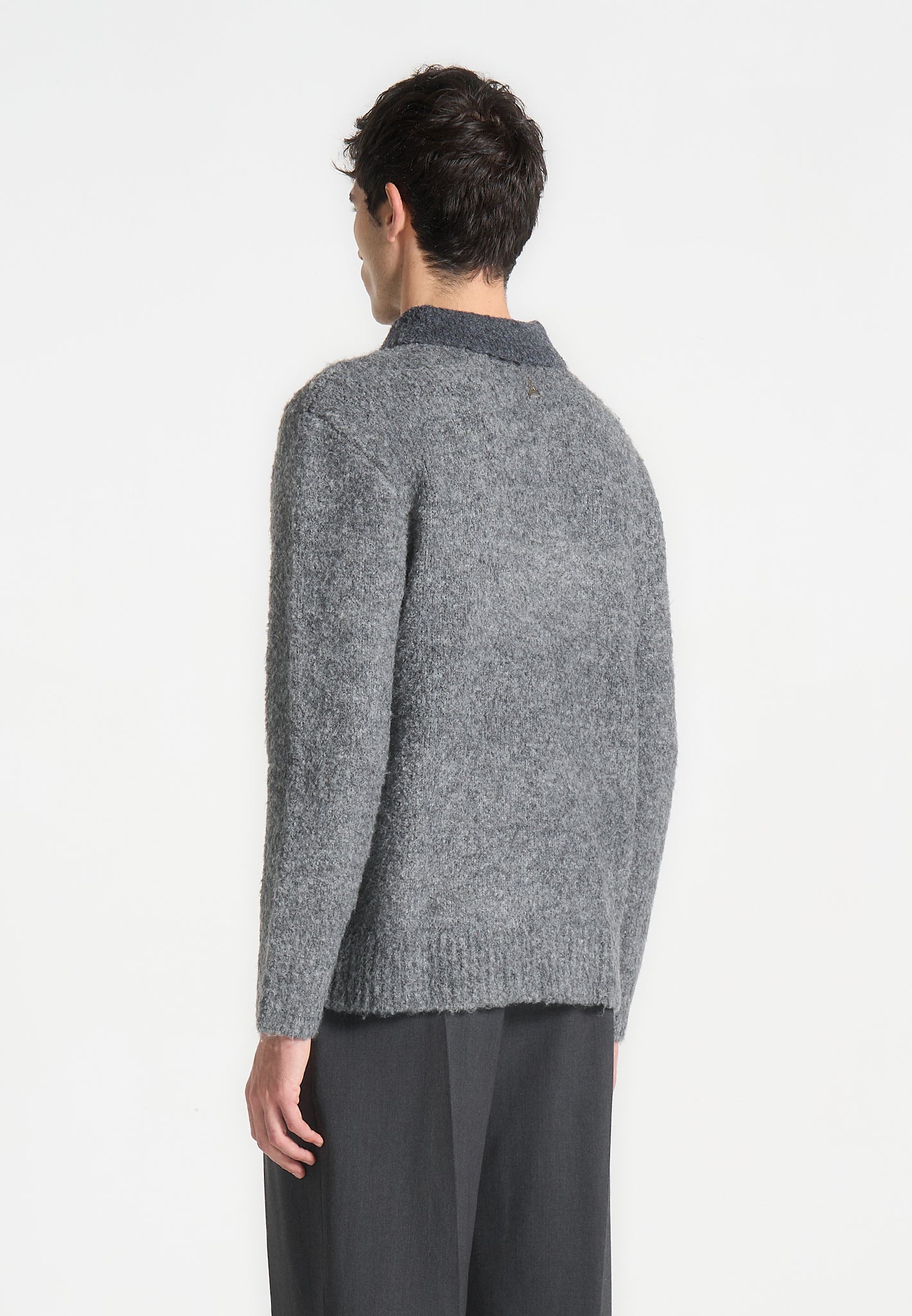 boucle-knit-contrast-polo-jumper-grey