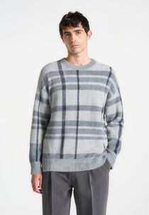 Check Knit Jumper - Grey
