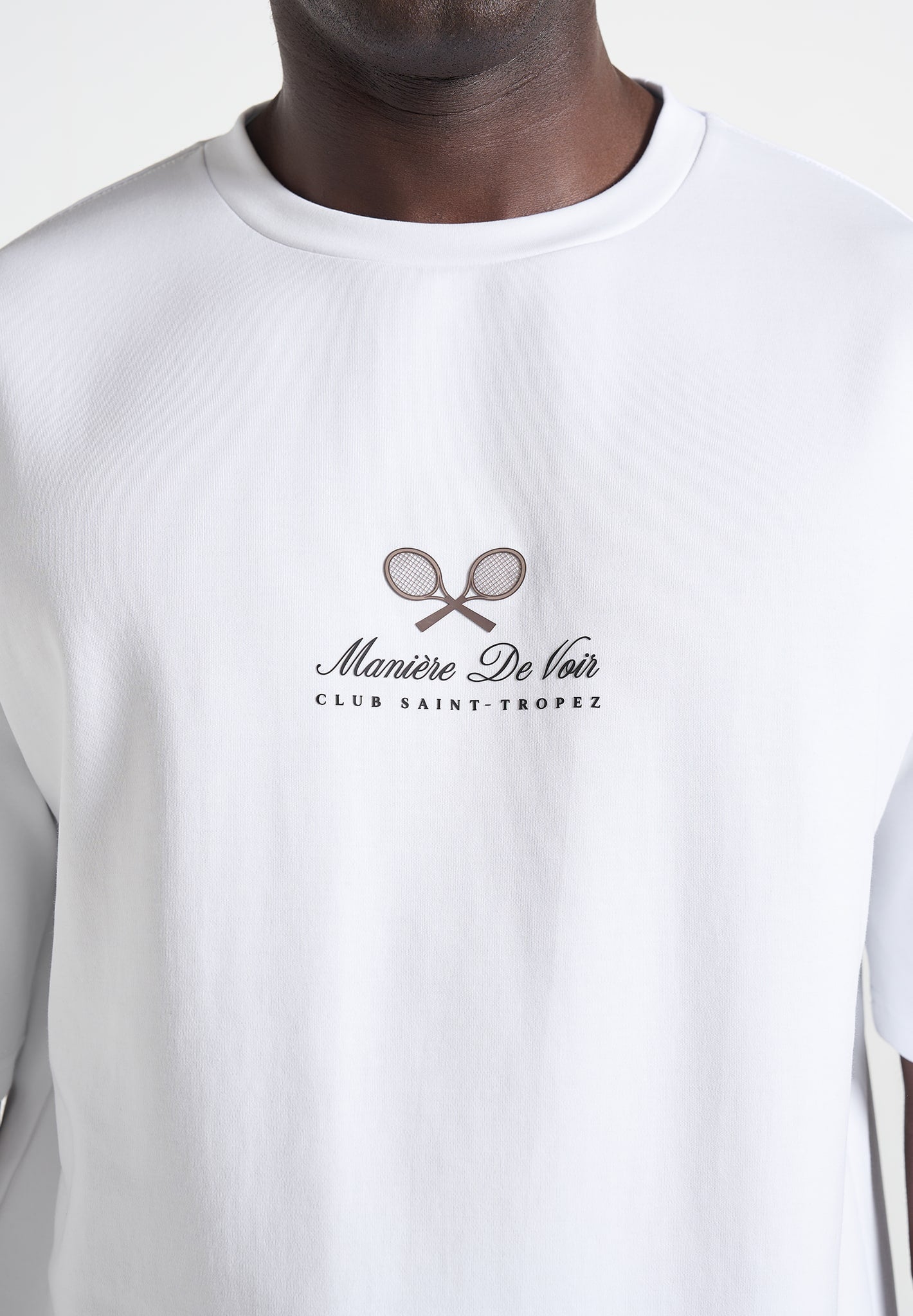 Aaron - Club Saint-Tropez Cotton T-Shirt - White
