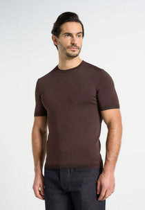 TS010 - Luxe Knitted T-Shirt - Brown