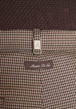 Pierre - Houndstooth Twin Pleat Pants - Brown
