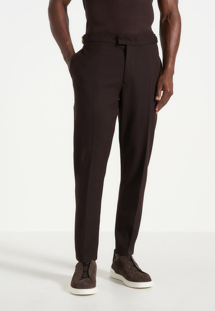 Hubert - Slim Fit Tailored Pants - Brown