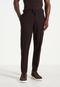 Hubert - Slim Fit Tailored Wool-Blend Pants - Brown