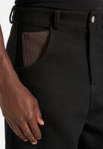 Lazare - Wide Leg Twill Jeans - Black