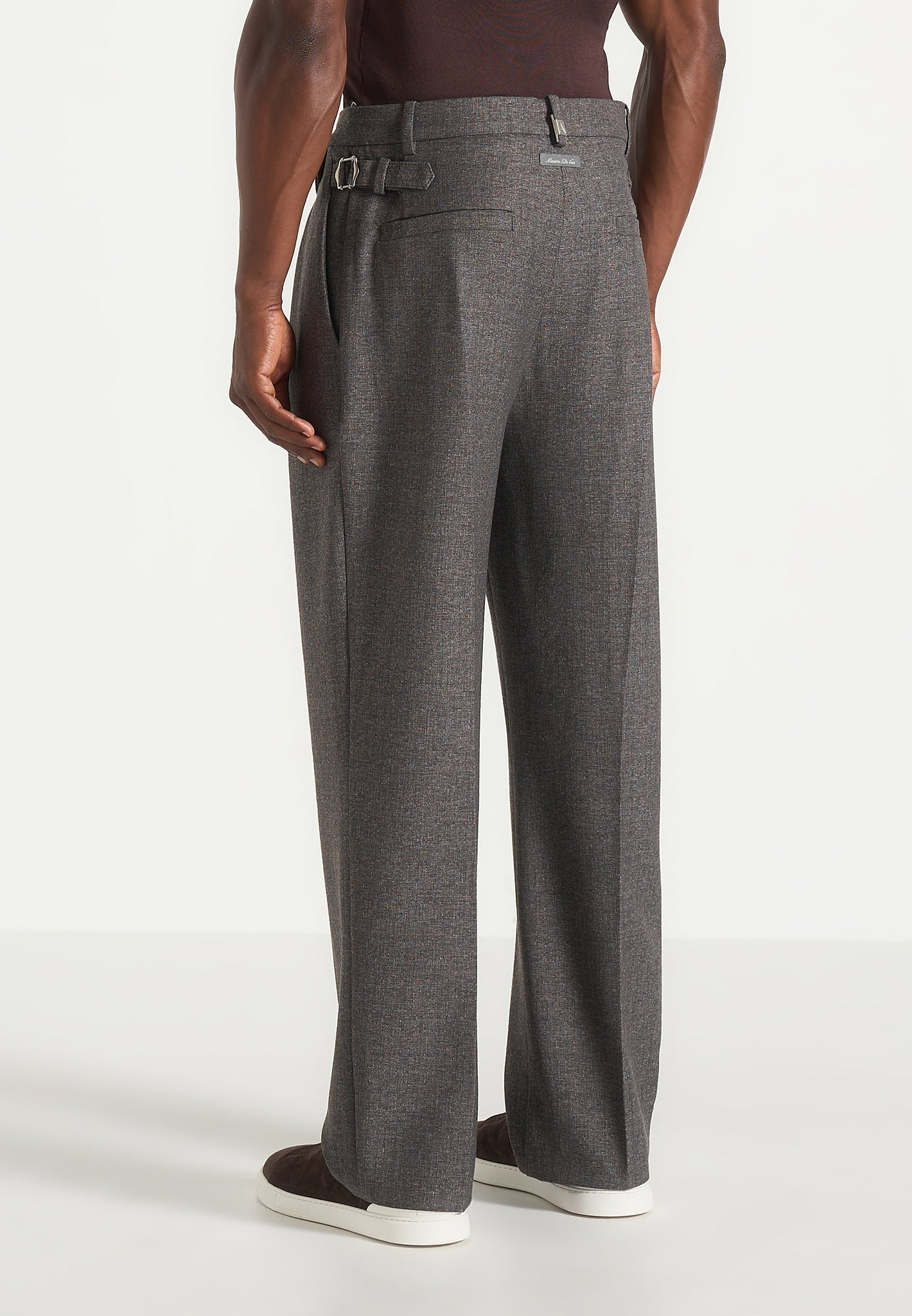 Pierre - Twin Pleat Tailored Pants - Dark Grey