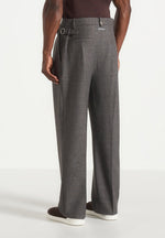 Pierre - Twin Pleat Tailored Pants - Dark Grey
