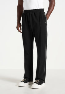 Gael - Contrast Whipstitch Relaxed Track Pants - Black