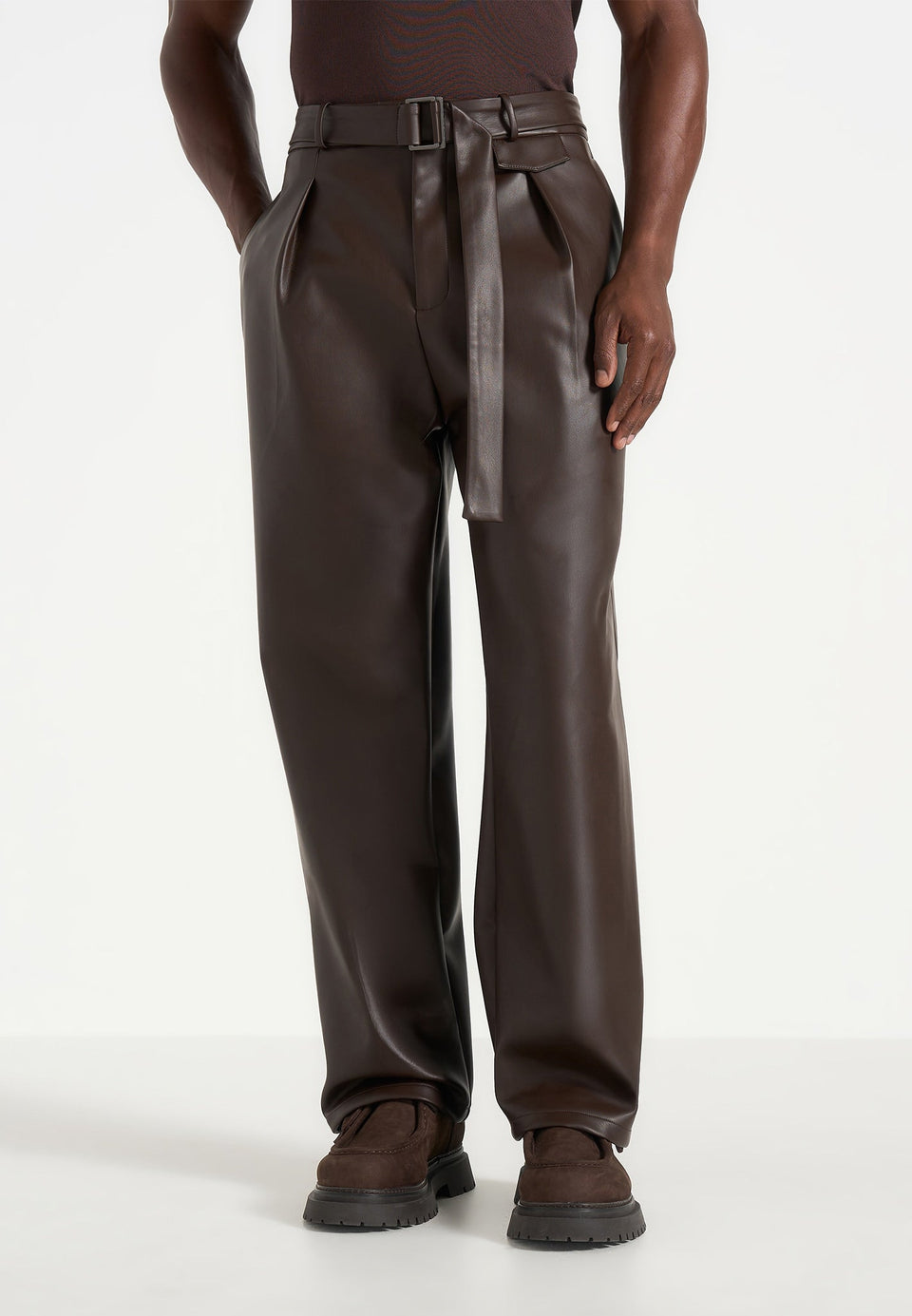 serge-relaxed-fit-leather-pleated-trousers-brown