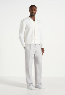 Pierre - Twin Pleat Tailored Pants - Light Grey