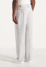 Pierre - Twin Pleat Tailored Pants - Light Grey