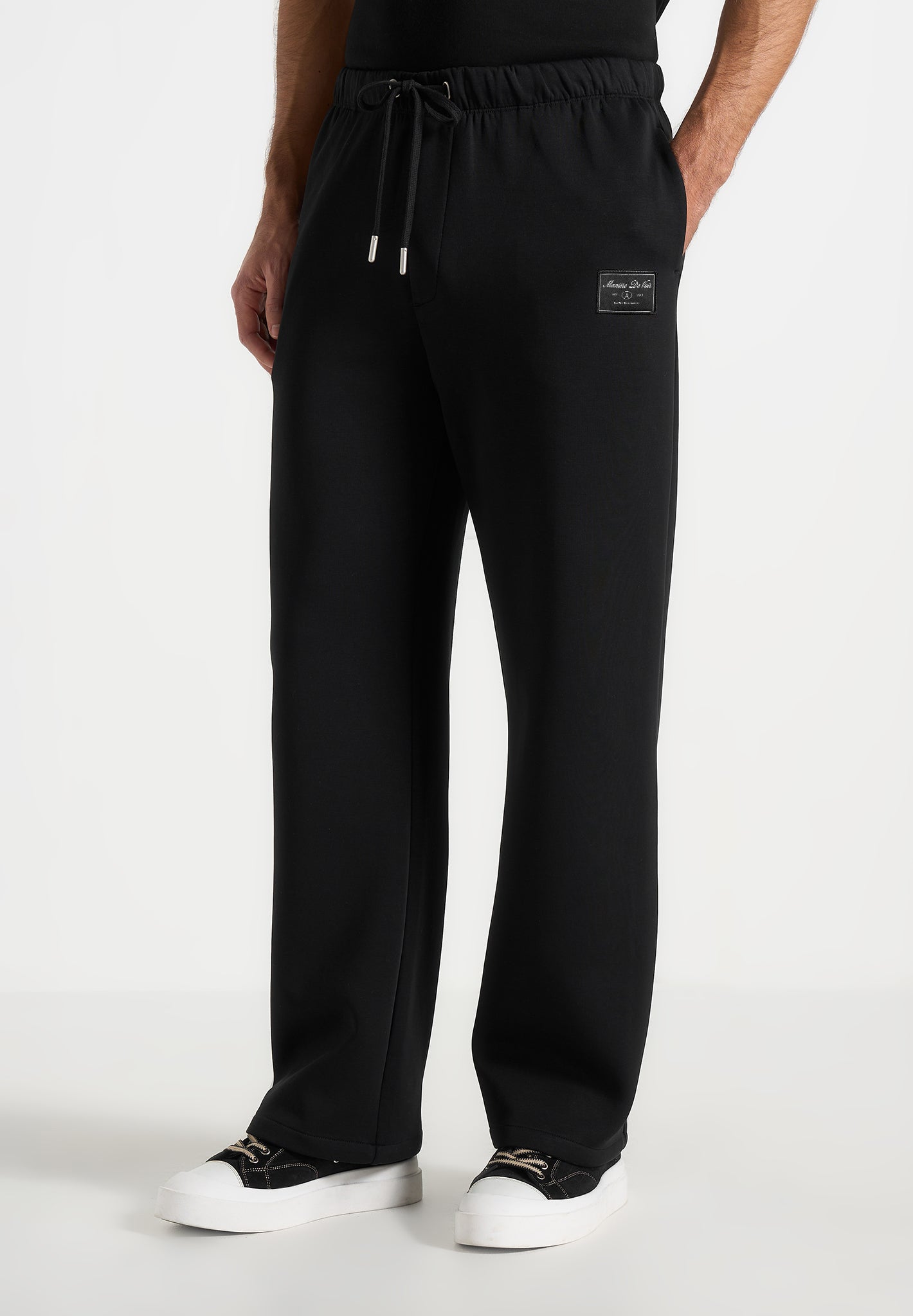 Avery - Unisex Neoprene Relaxed fit Sweatpants - Black