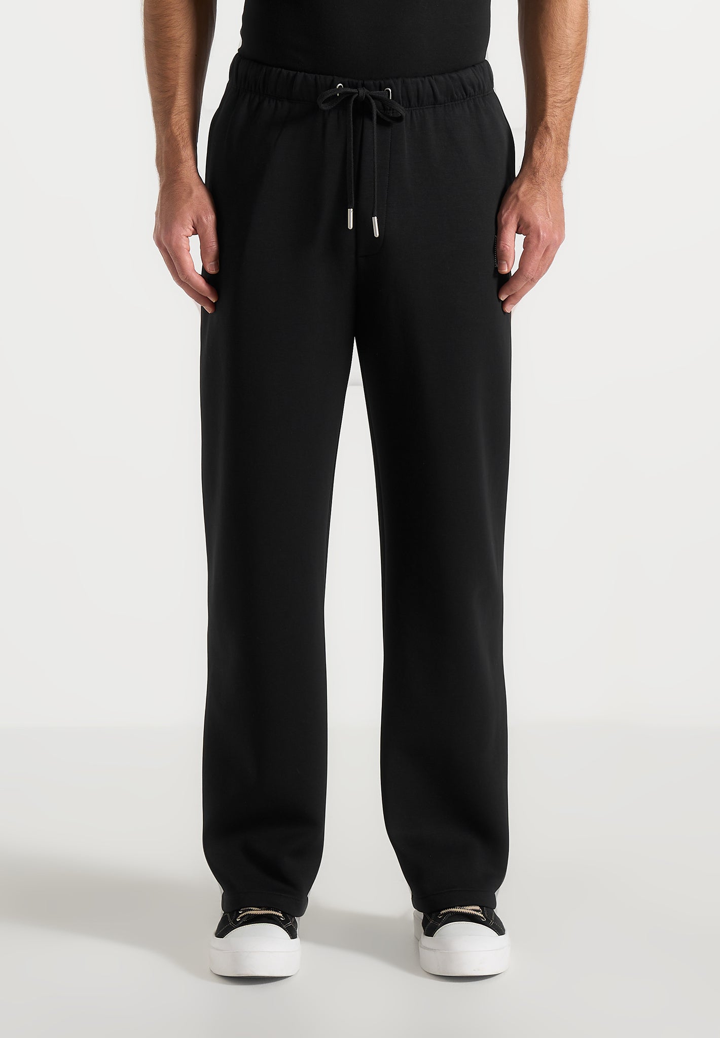 Avery - Unisex Neoprene Relaxed fit Sweatpants - Black