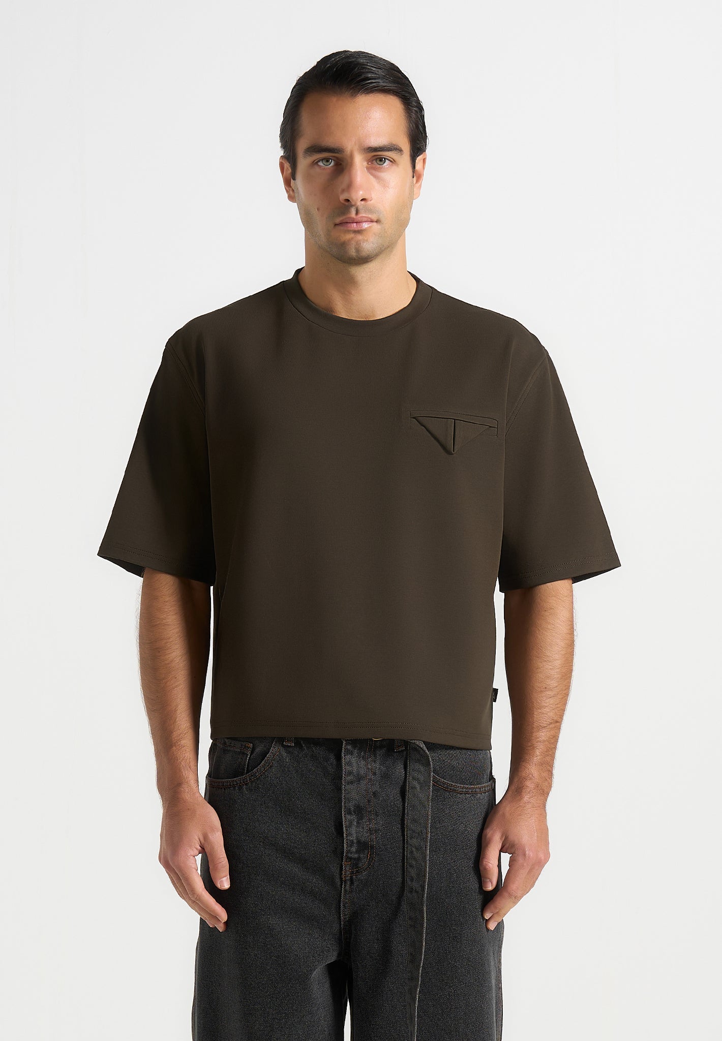 Léon - Boxy Cropped Cotton T-Shirt - Olive