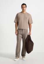 Léon - Boxy Cropped Cotton T-Shirt - Taupe