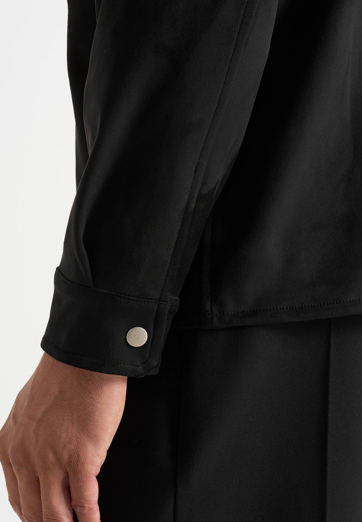 Andy - Unisex Suede Long Sleeve Shirt - Black