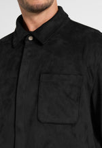 Andy - Unisex Suede Long Sleeve Shirt - Black