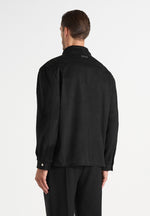 Andy - Unisex Suede Long Sleeve Shirt - Black