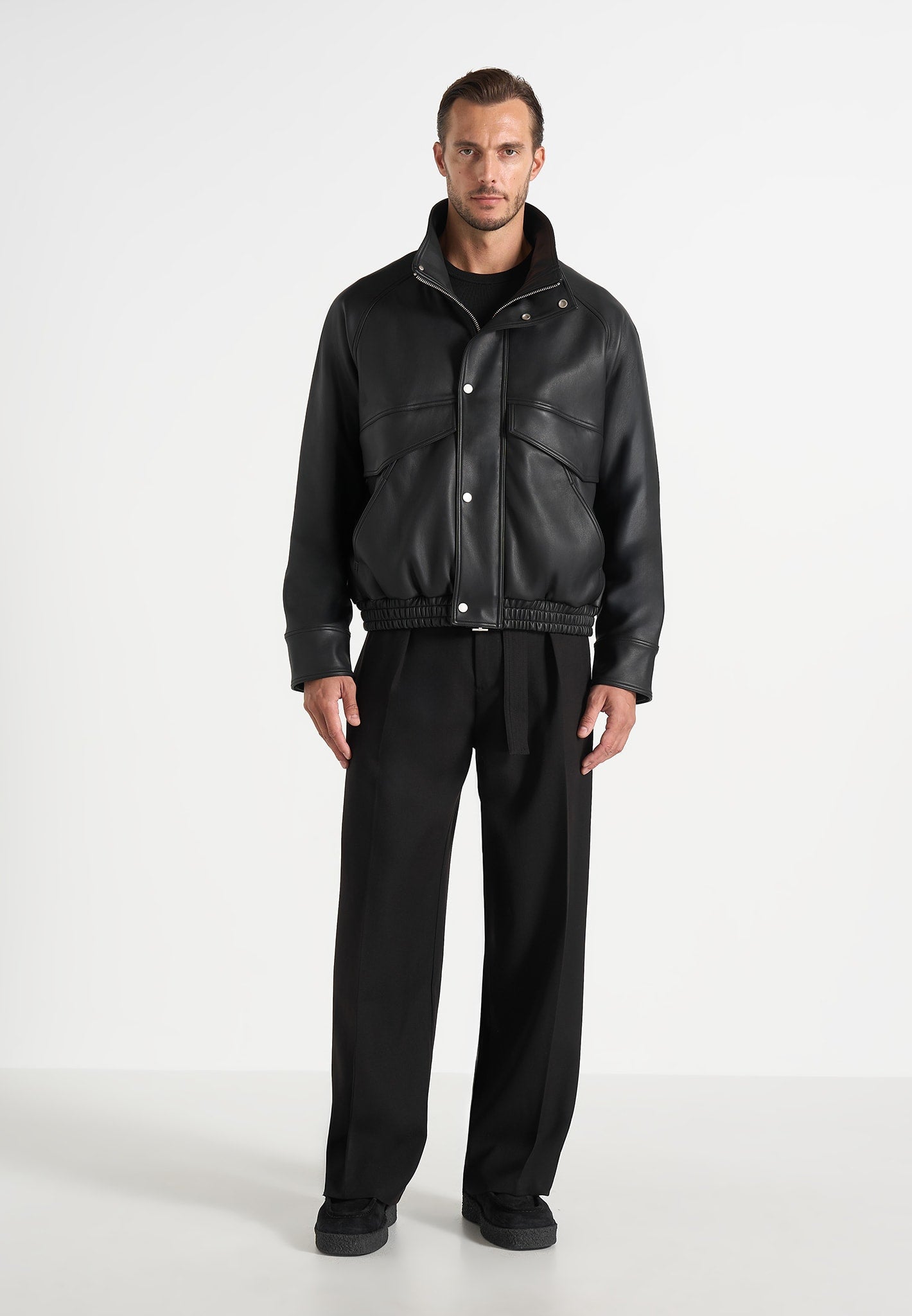 romain-unisex-funnel-neck-leather-relaxed-bomber-jacket