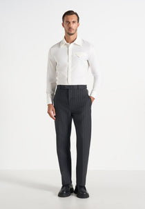 Joseph - Regular Fit Pinstripe Wool-Blend Pants - Dark Grey