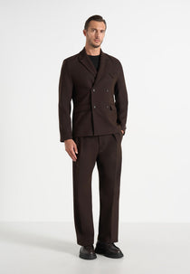 Didier - Double Breasted Tailored Wool-Blend Suit Blazer - Brown
