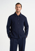 Valentin - Classic Tailored Long Sleeve Shirt - Navy