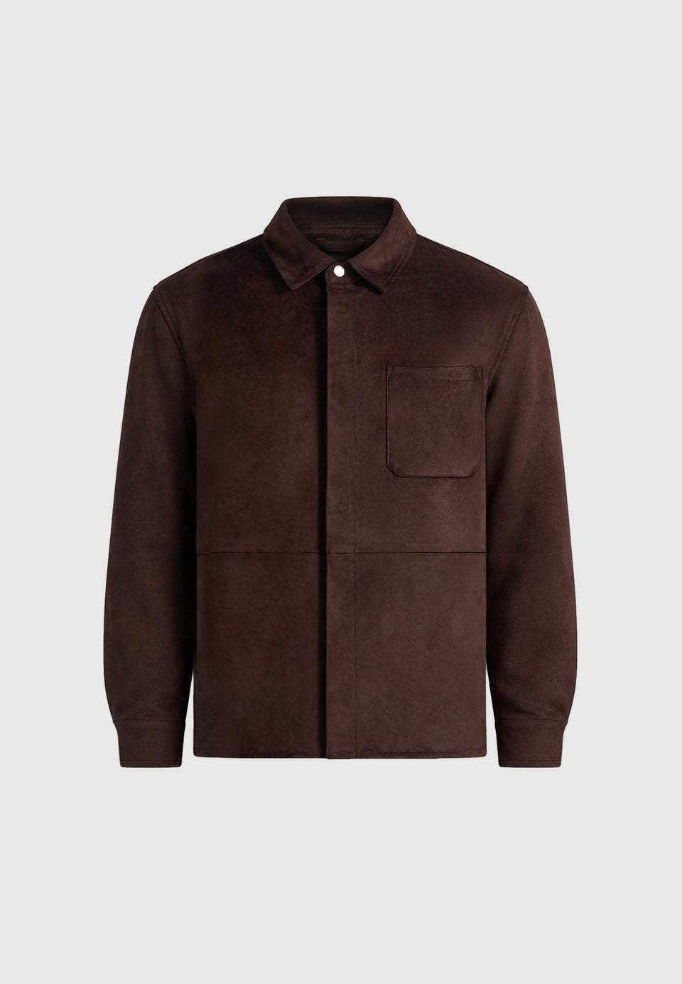 Andy - Unisex Suede Long Sleeve Shirt - Brown