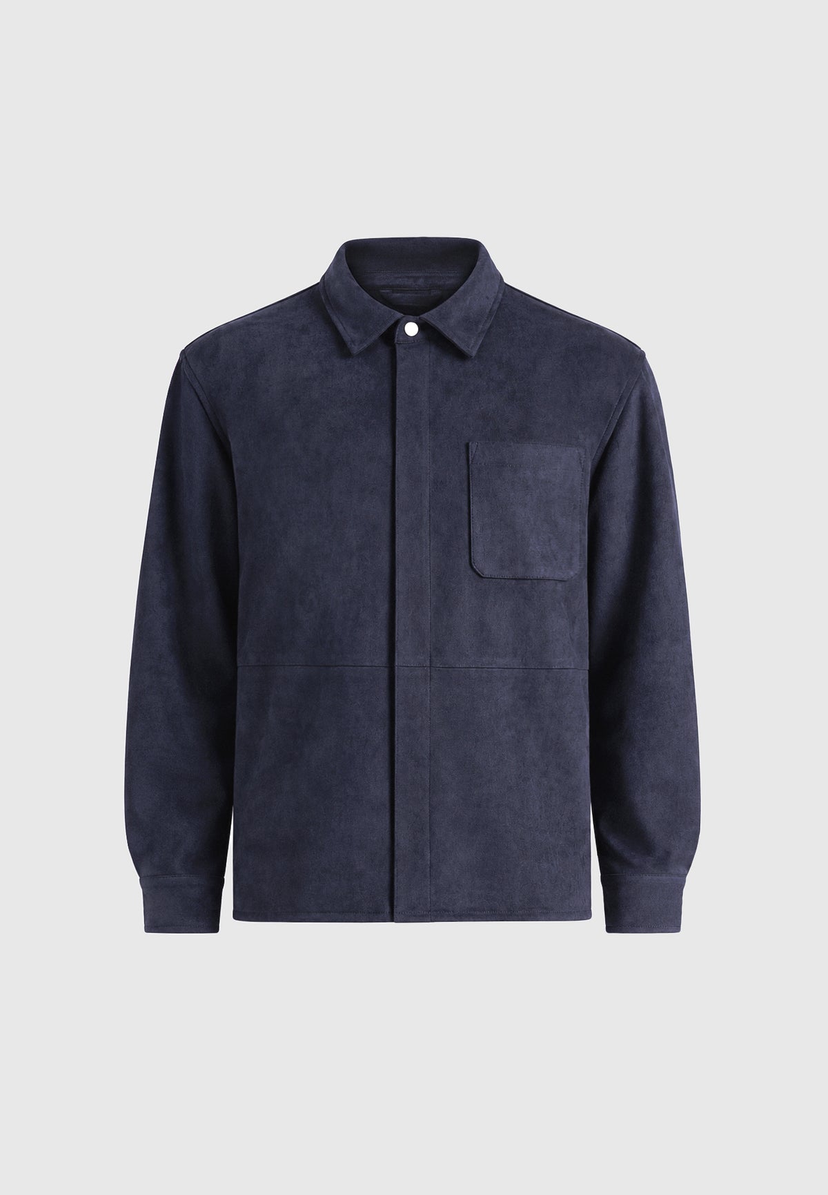 Andy - Unisex Suede Long Sleeve Shirt - Navy