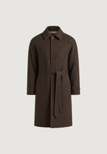Alfie - Reversible Belted Wool-Blend Car Coat - Brown / Taupe