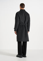Alfie - Reversible Belted Wool-Blend Car Coat - Grey / Black