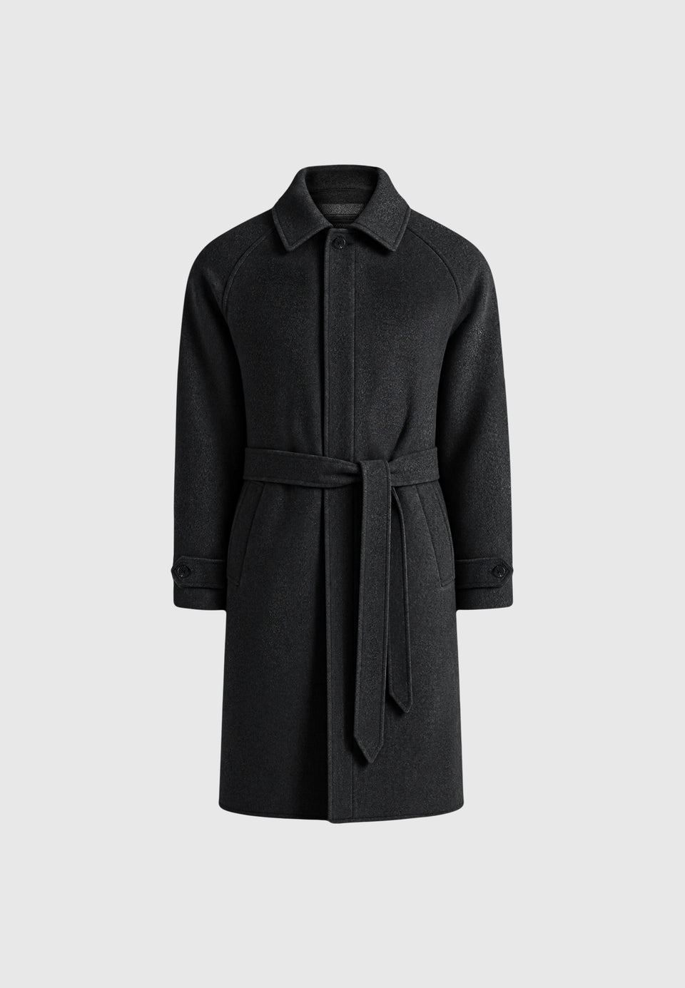 Alfie - Reversible Belted Wool-Blend Car Coat - Grey / Black