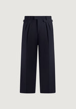 Pierre - Twin Pleat Tailored Wool-Blend Pants - Dark Navy