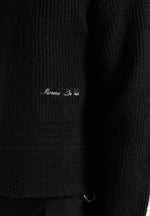 Remi - Signature Ribbed Wool-Blend V-Neck Sweater - Black