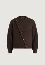 Theo - Asymmetric Brushed Wool-Blend Knit Sweater - Brown