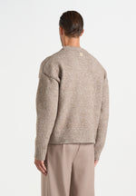 KW001 - Brushed Wool-Blend Knit Signature Sweater - Beige