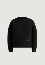 KW001 - Brushed Wool-Blend Knit Signature Sweater - Black