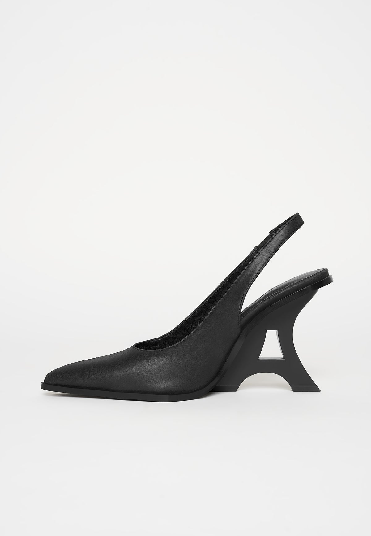 Sling Back Eiffel Heel - Black