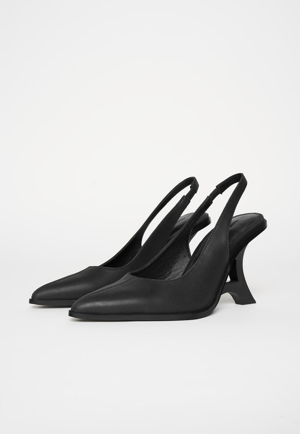 Sling Back Eiffel Heel - Black