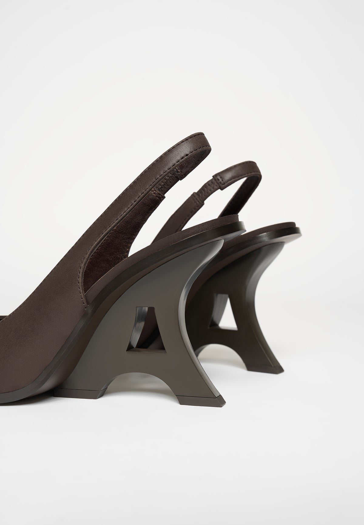 Sling Back Eiffel Heel - Brown