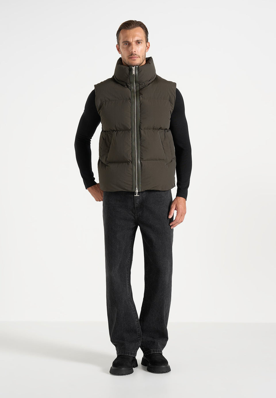Eric - 2-in-1 Puffer/Gilet Jacket - Olive