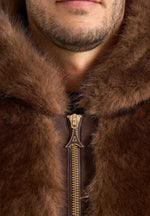 Ryan - Fur Hooded Jacket - Brown