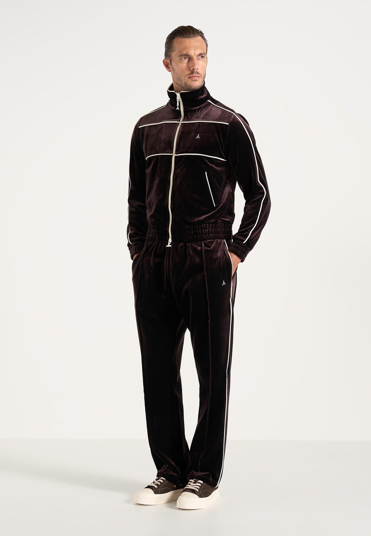 Eiffel Velour Track Pants - Brown