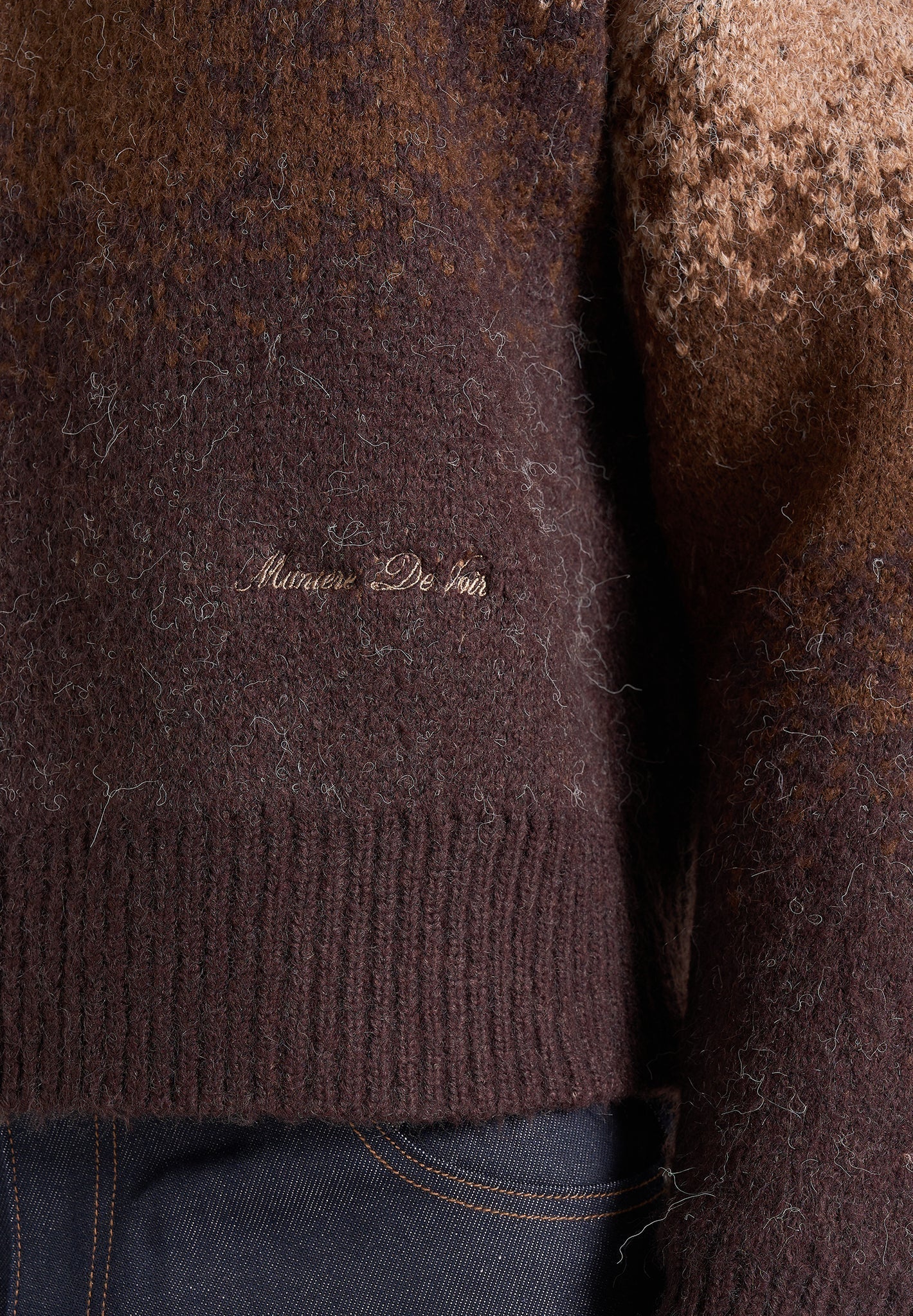 Yani - Ombré Wool Crewneck Sweater - Brown