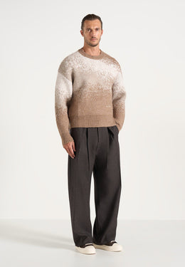 Yani - Ombré Wool Crewneck Sweater - Beige