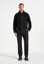 Vince - Suede Contrast Stitch Jacket - Black