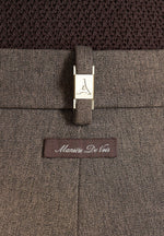 Dorian - Relaxed Fit Pleated Textured Tailored Pants - Taupe