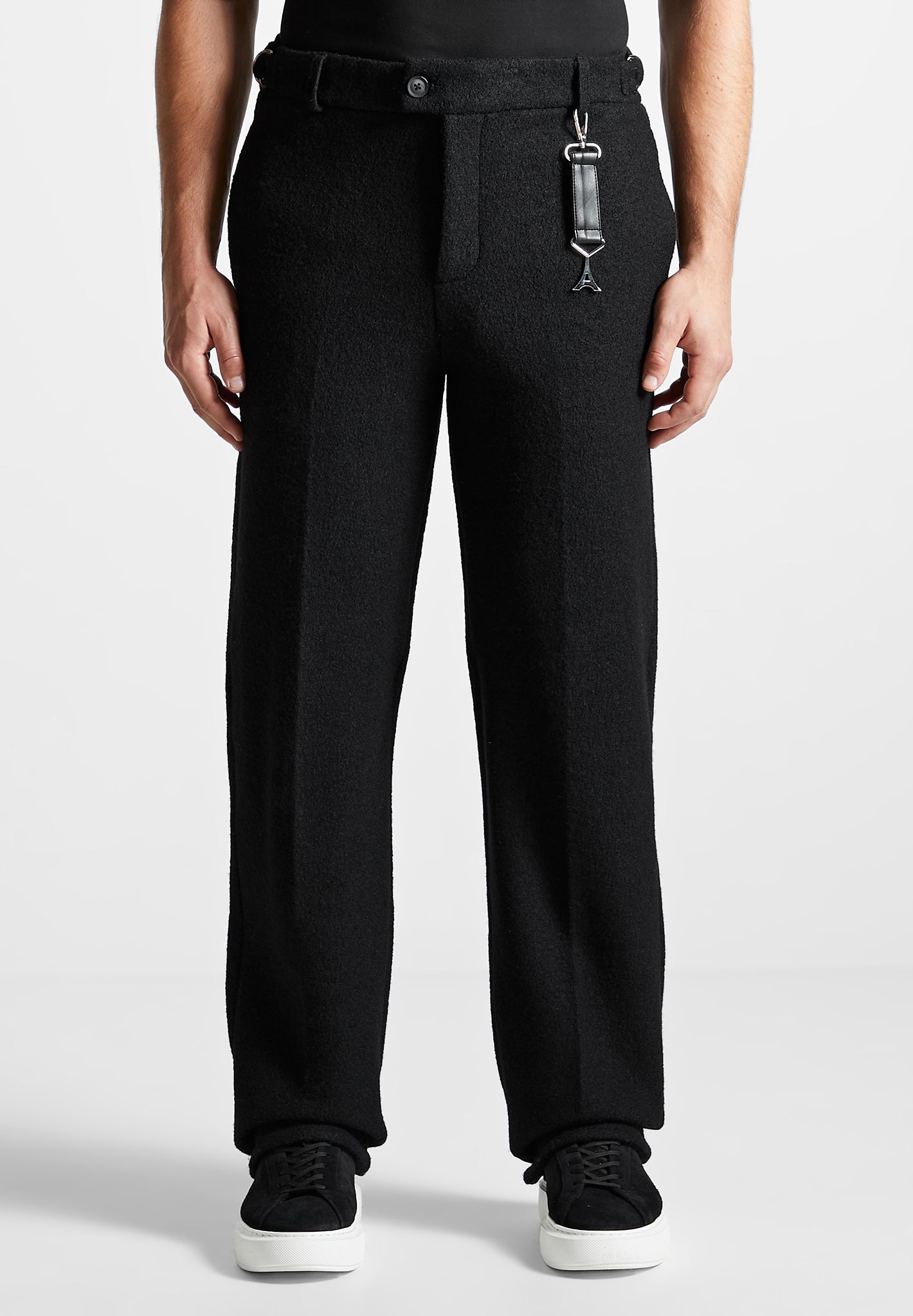 Men's Dress Pants Wide Leg 150's Italian Wool | Black | WP-100 - Franky  Fashion